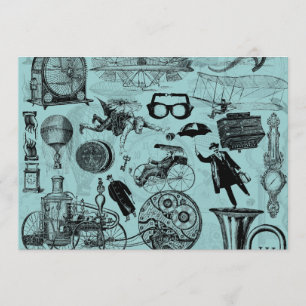 Steampunk  feestdag kaart