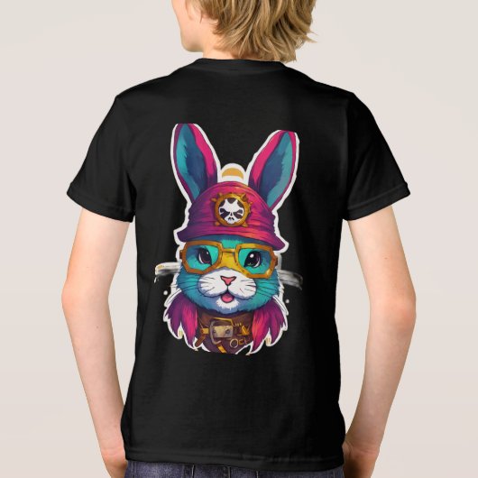 Steampunk Feline Captain Tri-Blend Shirt (Achterkant)