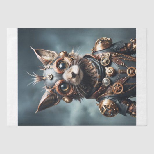 Steampunk Feline Revolution - Decoupage - Tissuepapier (Voorkant)
