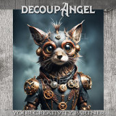 Steampunk Feline Revolution - Decoupage - Tissuepapier