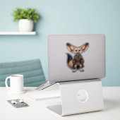 Steampunk Fennec Fox Transparant Sticker (Laptop op bureau)