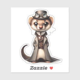 Steampunk Ferret Transparant Sticker