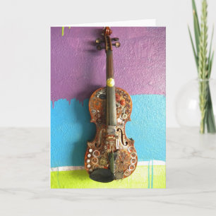 Steampunk Fiddle Note-Kaart Kaart