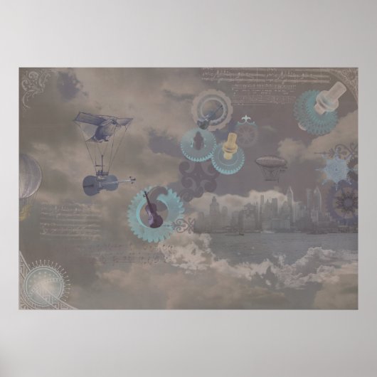 Steampunk Fiddle Strand Poster (Voorkant)