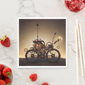 Steampunk-fiets met tandwielen servet (Insitu)