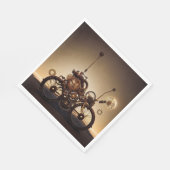 Steampunk-fiets met tandwielen servet (Hoek)