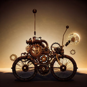Steampunk-fiets met tandwielen servet