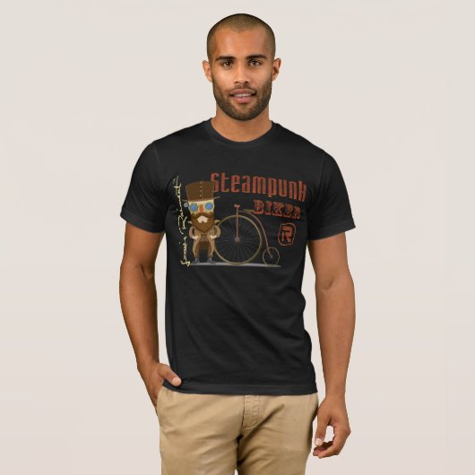 Steampunk-fietser T-shirt (Voorkant volledig)