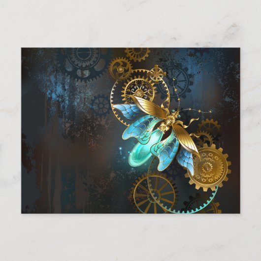 Steampunk Firefly Aankondigingskaart (Voorkant)