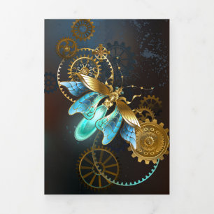 Steampunk Firefly Drieluik Wenskaart