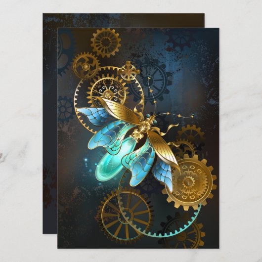 Steampunk Firefly Feestdagenkaart (Voorkant / Achterkant)