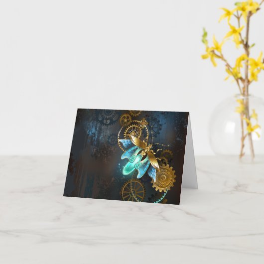 Steampunk Firefly Kaart (Gele Bloem)