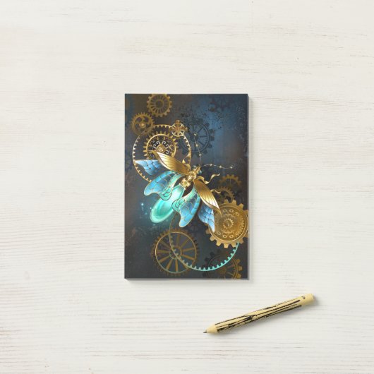 Steampunk Firefly Post-it® Notes (Op bureau)
