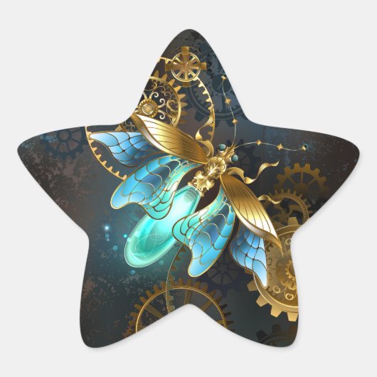 Steampunk Firefly Ster Sticker (Voorkant)