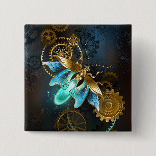Steampunk Firefly Vierkante Button 5,1 Cm
