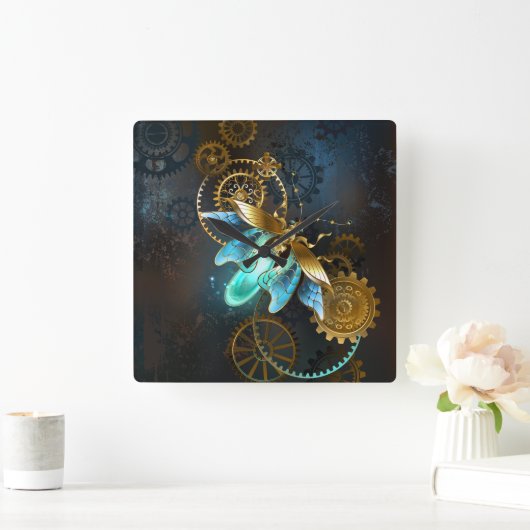 Steampunk Firefly Vierkante Klok (Huis)