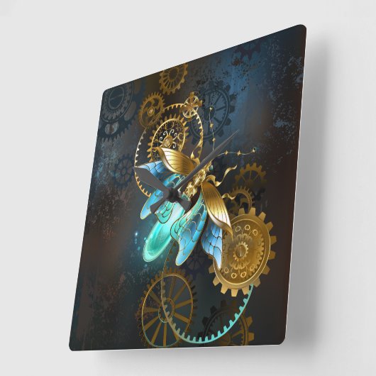 Steampunk Firefly Vierkante Klok (Hoek)