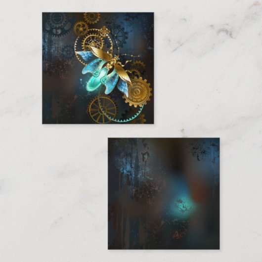 Steampunk Firefly Vierkante Visitekaartje (Voorkant / Achterkant)