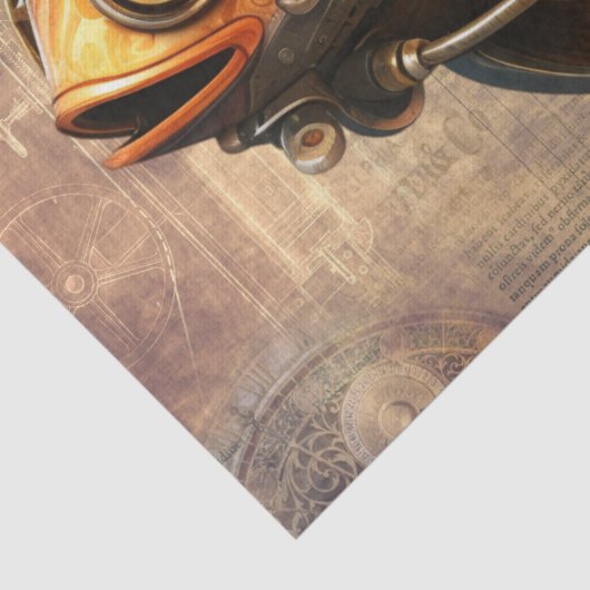 Steampunk Fish Tissuepapier (Detail)