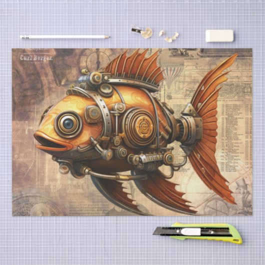 Steampunk Fish Tissuepapier (Craft)