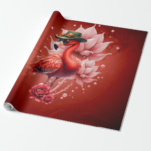 Steampunk Flamingo – Digitale fantasiekunst Cadeaupapier