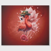 Steampunk Flamingo – Digitale fantasiekunst Cadeaupapier (Vlak)