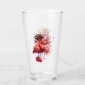 Steampunk Flamingo – Digitale fantasiekunst Glas (Achterkant)
