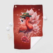 Steampunk Flamingo – Digitale fantasiekunst Golfhanddoek (Insitu)