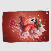 Steampunk Flamingo – Digitale fantasiekunst Golfhanddoek (Horizontaal)