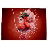 Steampunk Flamingo – Digitale fantasiekunst Groot Cadeauzakje (Achterkant)