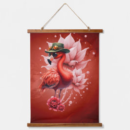 Steampunk Flamingo – Digitale fantasiekunst Hangend Wandkleed