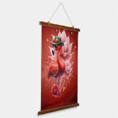 Steampunk Flamingo – Digitale fantasiekunst Hangend Wandkleed (Gebogen)