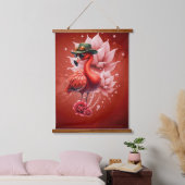 Steampunk Flamingo – Digitale fantasiekunst Hangend Wandkleed (Slaapkamer)