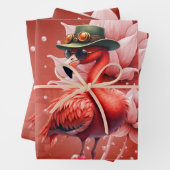 Steampunk Flamingo – Digitale fantasiekunst Inpakpapier Vel (In situ)