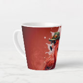 Steampunk Flamingo – Digitale fantasiekunst Latte Mok (Linkerhoek)