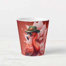 Steampunk Flamingo – Digitale fantasiekunst Latte Mok
