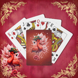 Steampunk Flamingo – Digitale fantasiekunst Pokerkaarten