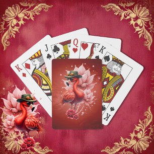 Steampunk Flamingo – Digitale fantasiekunst Pokerkaarten