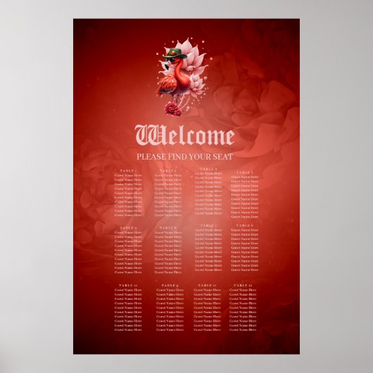 Steampunk Flamingo – Digitale fantasiekunst Poster (Voorkant)