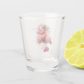 Steampunk Flamingo – Digitale fantasiekunst Shot Glas (Achterkant)