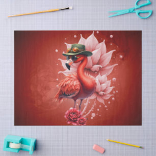 Steampunk Flamingo – Digitale fantasiekunst Tissuepapier