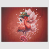 Steampunk Flamingo – Digitale fantasiekunst Tissuepapier (Voorkant)