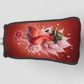Steampunk Flamingo – Fantasie Digitale Kunst Golfheadcover (Voorkant)