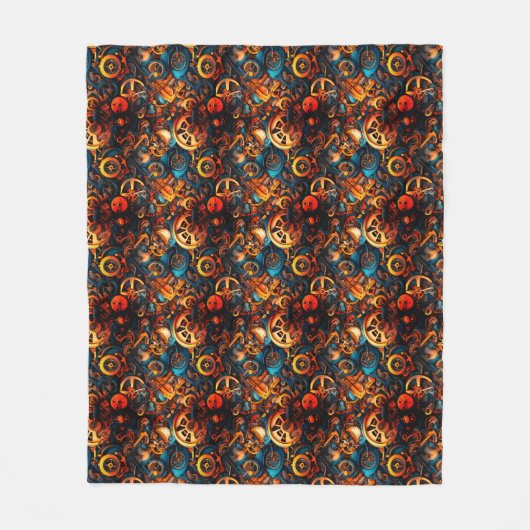 Steampunk Fleece Deken (Voorkant)