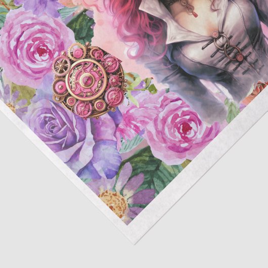 Steampunk Floral 3 Tissue Paper Tissuepapier (Detail)