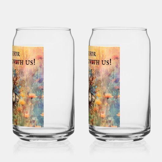 Steampunk Floral Custom Bruiloft Blikvorm Glas (Links)