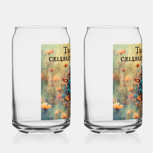 Steampunk Floral Custom Bruiloft Blikvorm Glas (Rechts)