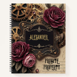Steampunk Floral Gears Schrijftijdschrift Notitieboek