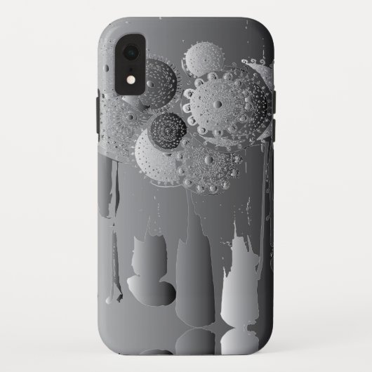 Steampunk Floral Metal Gray Case-Mate iPhone Case (Achterkant)