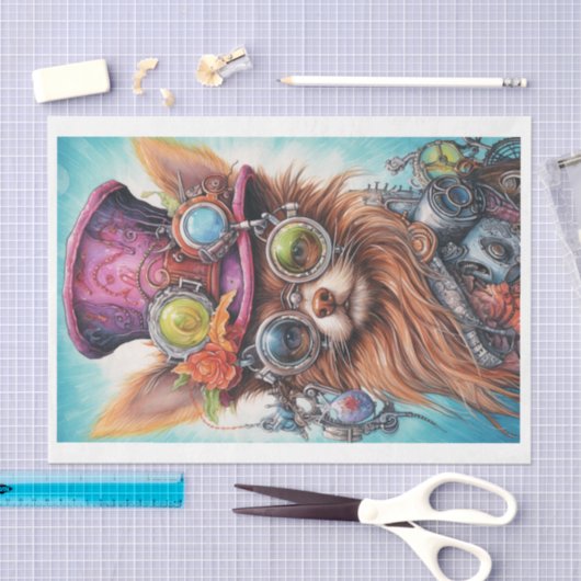 Steampunk Floral Pup 2 Tissuepapier (Craft)